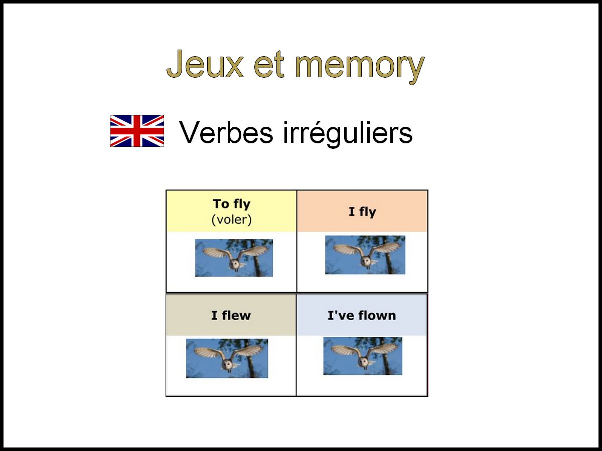 Jeu Verbes irréguliers en anglais